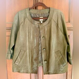 J. Jill Olive Leather Jacket